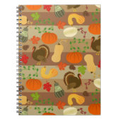 Thanksgiving Turkey Squash Autumn Harvest Pattern Notitieboek (Voorkant)