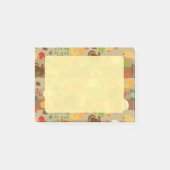 Thanksgiving Turkey Squash Autumn Harvest Pattern Post-it® Notes (Voorkant)