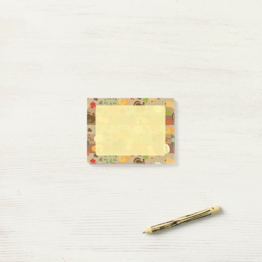 Thanksgiving Turkey Squash Autumn Harvest Pattern Post-it® Notes (Op bureau)