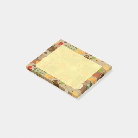 Thanksgiving Turkey Squash Autumn Harvest Pattern Post-it® Notes (Schuin)