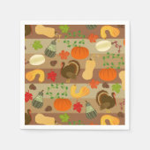 Thanksgiving Turkey Squash Autumn Harvest Pattern Servetten (Voorkant)
