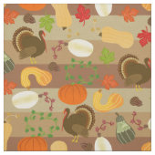 Thanksgiving Turkey Squash Autumn Harvest Pattern Stof (Swatch)