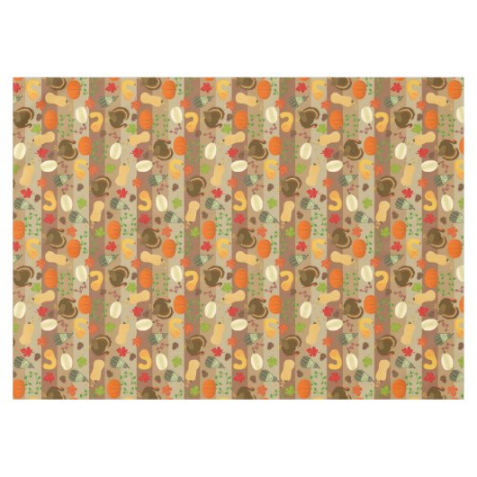Thanksgiving Turkey Squash Autumn Harvest Pattern Tafelkleed (Voorkant (Horizontaal))