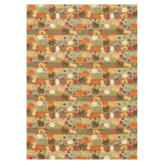 Thanksgiving Turkey Squash Autumn Harvest Pattern Tafelkleed (Voorkant)