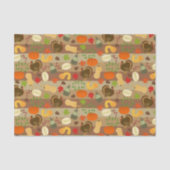 Thanksgiving Turkey Squash Autumn Harvest Pattern Tissuepapier (Voorkant)