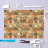 Thanksgiving Turkey Squash Autumn Harvest Pattern Tissuepapier (Craft)