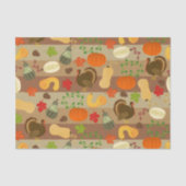 Thanksgiving Turkey Squash Autumn Harvest Pattern Tissuepapier (Voorkant)