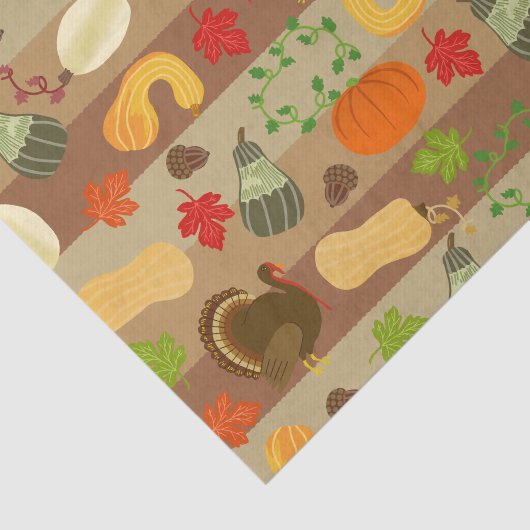 Thanksgiving Turkey Squash Autumn Harvest Pattern Tissuepapier (Detail)