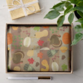 Thanksgiving Turkey Squash Autumn Harvest Pattern Tissuepapier (Geschenk)