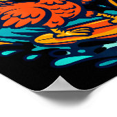 Thanksgiving Turkey Surfer Surfing  Poster (Hoek)