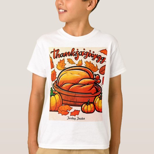 Thanksgiving "Turkey Taster" T-shirt van het Kind (Voorkant)