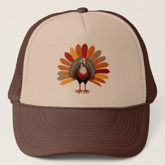 Thanksgiving Turkey Trucker Hat Pet (Voorkant)