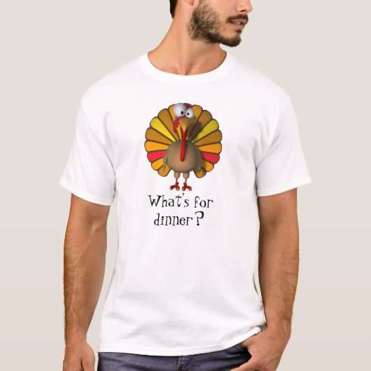 Thanksgiving Turkey Tshirt Wat is er voor Dinner? (Voorkant)