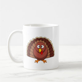 Thanksgiving Turkey With Pumpkin Cartoon Koffiemok
