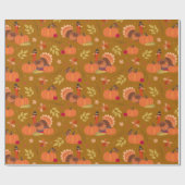 Thanksgiving Turkey  Wrapping Paper Cadeaupapier (Vlak)