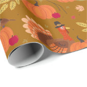 Thanksgiving Turkey  Wrapping Paper Cadeaupapier (Rol Hoek)