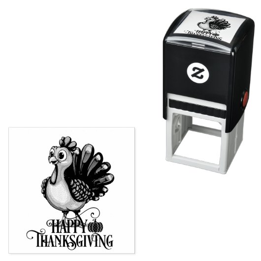 Thanksgiving Turkey Zelfinktende Stempel (In situ)
