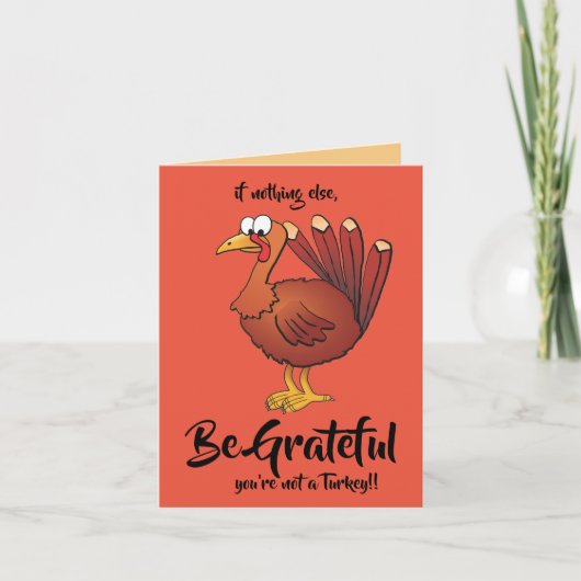 Thanksgiving Turkije 20 Dankbaar 3 Bedankkaart (Voorkant)