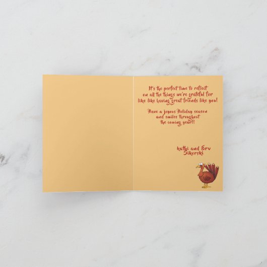 Thanksgiving Turkije 20 Dankbaar 3dk Bedankkaart (Binnen)