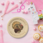  Thanksgiving Turkije - Aangepaste familienaam Papieren Bordje (Feest)