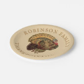  Thanksgiving Turkije - Aangepaste familienaam Papieren Bordje (Gekanteld)