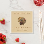 Thanksgiving Turkije - Aangepaste familienaam Servet (Insitu)