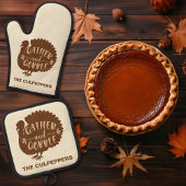 Thanksgiving Turkije Aangepaste naam Verzamelen en Ovenwant & Pannenlap Set
