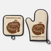 Thanksgiving Turkije Aangepaste naam Verzamelen en Ovenwant & Pannenlap Set (Voorkant)