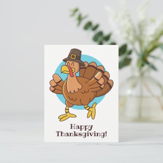 Thanksgiving Turkije aangepaste tekst briefkaart (Staand voorkant)