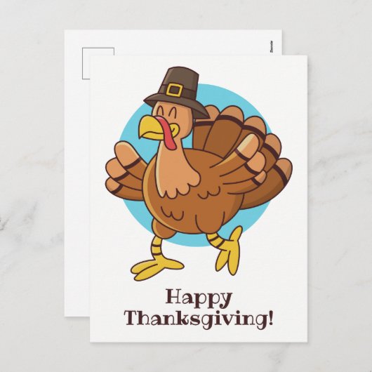 Thanksgiving Turkije aangepaste tekst briefkaart (Voorkant / Achterkant)