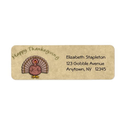 Thanksgiving Turkije Adreslabel Etiket (Voorkant)