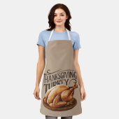 Thanksgiving Turkije All-Over Print Schort, Medium Schort (Gedragen)