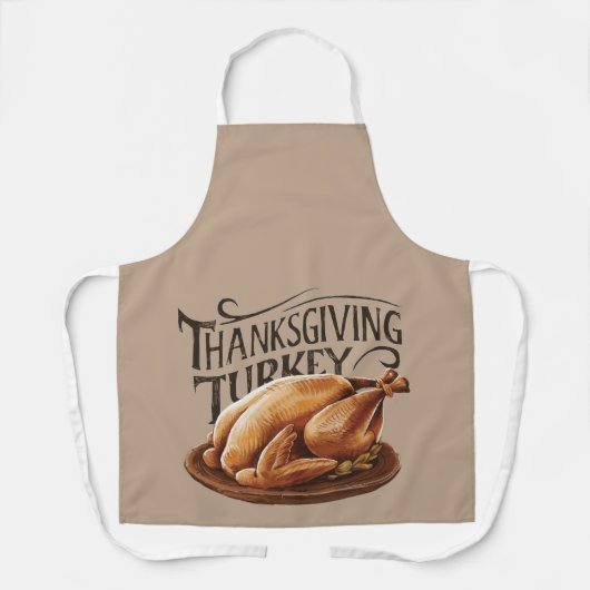 Thanksgiving Turkije All-Over Print Schort, Medium Schort (Voorkant)