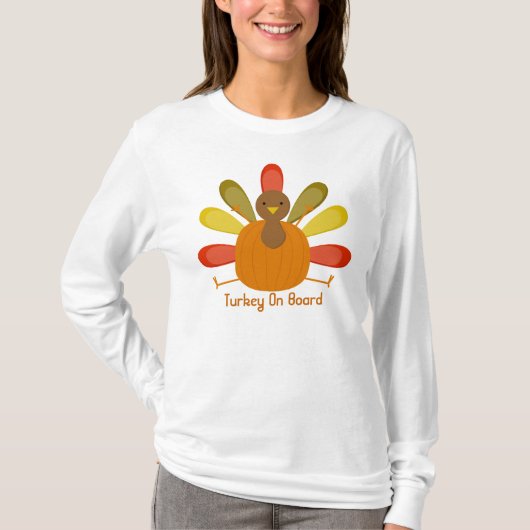 Thanksgiving Turkije - Baby over de routeaankondig T-shirt (Voorkant)
