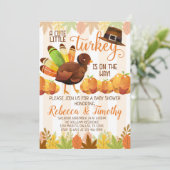 Thanksgiving Turkije Baby shower uitnodiging (Staand voorkant)