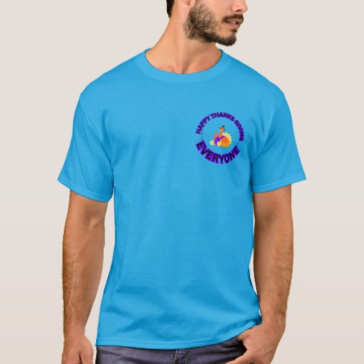 Thanksgiving Turkije Basic Donker T-shirt (Voorkant)