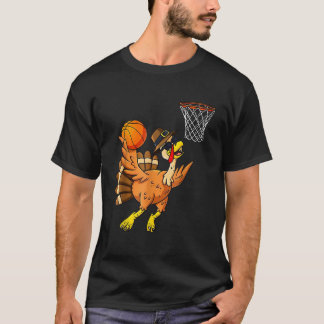 Thanksgiving Turkije Basketball Player Funny Boys  T-shirt