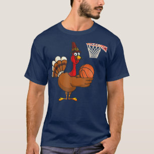 Thanksgiving Turkije Basketball Player Funny Boys T-shirt