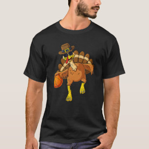 Thanksgiving Turkije Basketball Player Funny Boys  T-shirt
