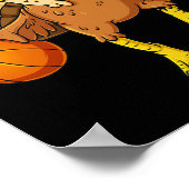 Thanksgiving Turkije Basketbalspeler Fun Boys Gir Poster (Hoek)