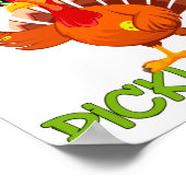Thanksgiving Turkije - Bedankt voor Pickleball Poster (Hoek)