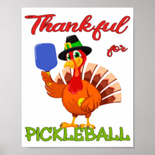Thanksgiving Turkije - Bedankt voor Pickleball Poster