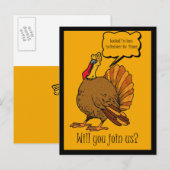 Thanksgiving Turkije - Binnenuitnodiging Uitnodiging Briefkaart (Voorkant / Achterkant)