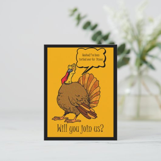 Thanksgiving Turkije - Binnenuitnodiging Uitnodiging Briefkaart (Staand voorkant)