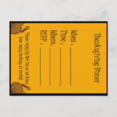 Thanksgiving Turkije - Binnenuitnodiging Uitnodiging Briefkaart (Achterkant)