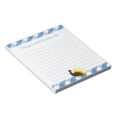 Thanksgiving " turkije - blauwe gingham - boodscha notitieblok (Schuin)
