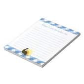 Thanksgiving " turkije - blauwe gingham - boodscha notitieblok (Linkerzijde)
