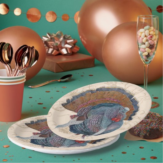 Thanksgiving Turkije Borden Papieren Bordje (Multi)