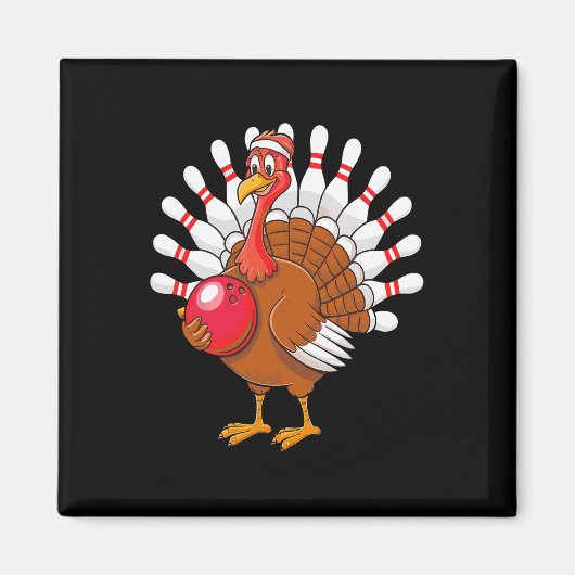 Thanksgiving Turkije Bowling Pin Matching Team 1 Magneet (Voorkant)