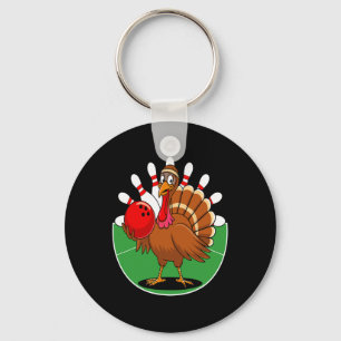 Thanksgiving Turkije Bowling Pin Matching Team 2 Sleutelhanger